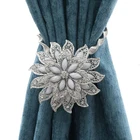 1 шт. хрустальные эластичные ремешки для штор Tieback, металлические стразы, держатели для штор, зажимы в форме цветка, Аксессуары для штор