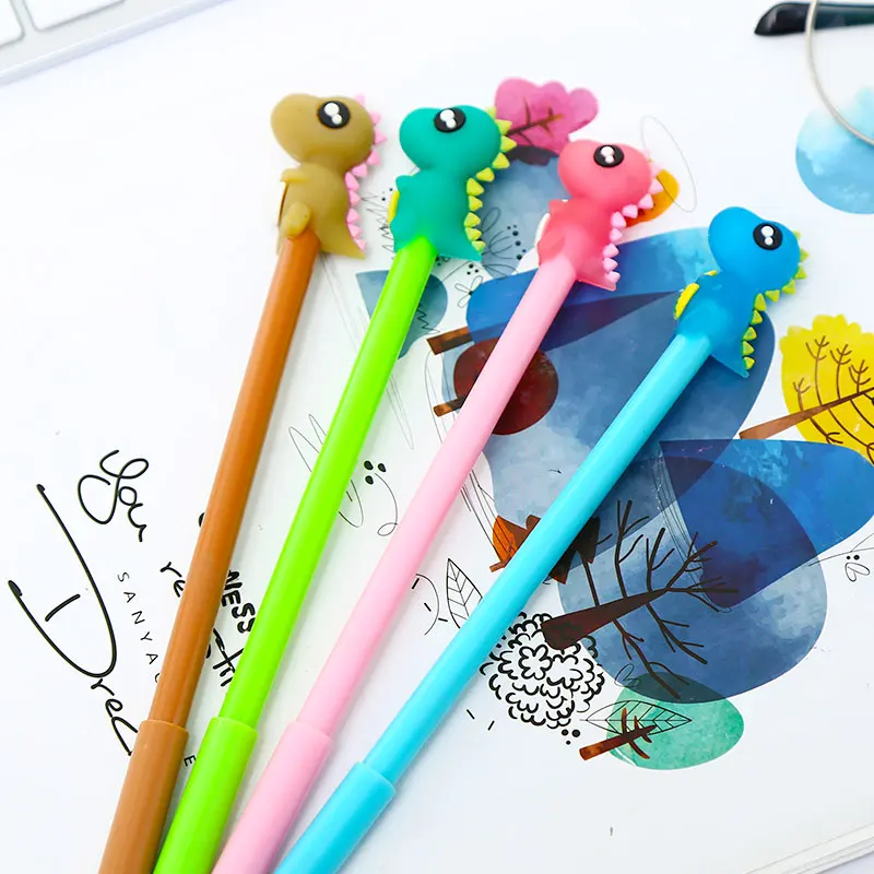 12 шт./компл. японский динозавра Милая гелевая ручки Дракон Забавные милые