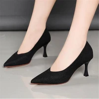fashion women pumps classical thin high heel leather shoe fashion sexy pointed toe party wedding office work shoes