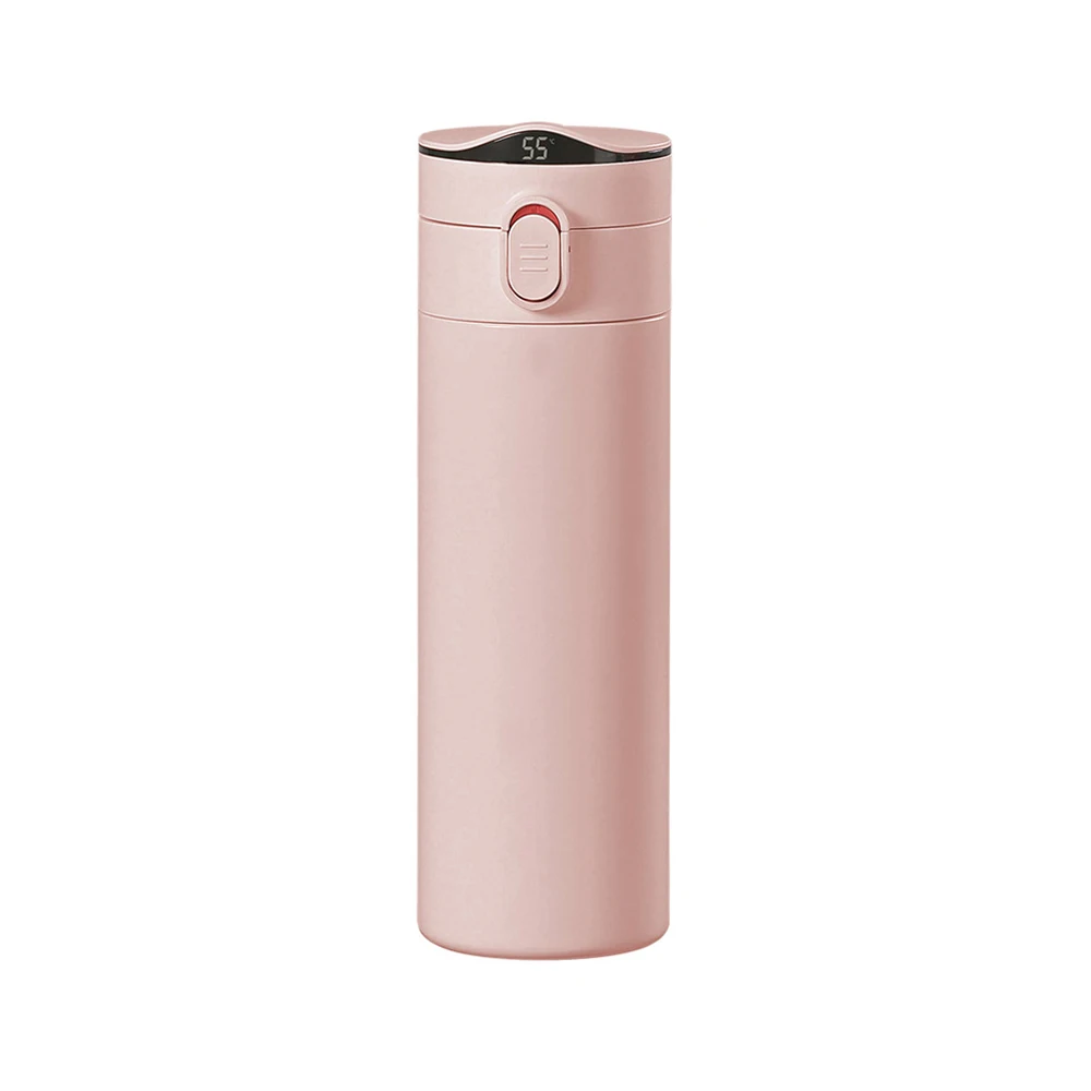 Rose 380 мл вакуумные фляги и термосы, термос, 17PIN, чашка с теплой звездой, с цифровым дисплеем, изолированная чашка, бутылка для воды - Цвет: Rose
