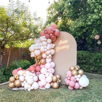 176pcs retro peach pink balloon garland birthday party decoration kids cream peach latex balloon wedding anniversary baby shower