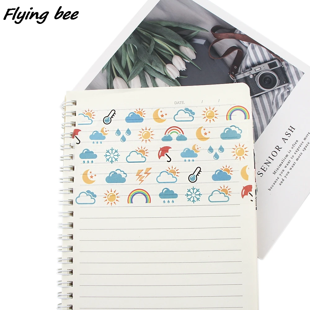 

Flyingbee 15mmX5m White Weather Forecast Washi Tapes Scrapbooking DIY Decorative Creative Kawaii Tapes X1178