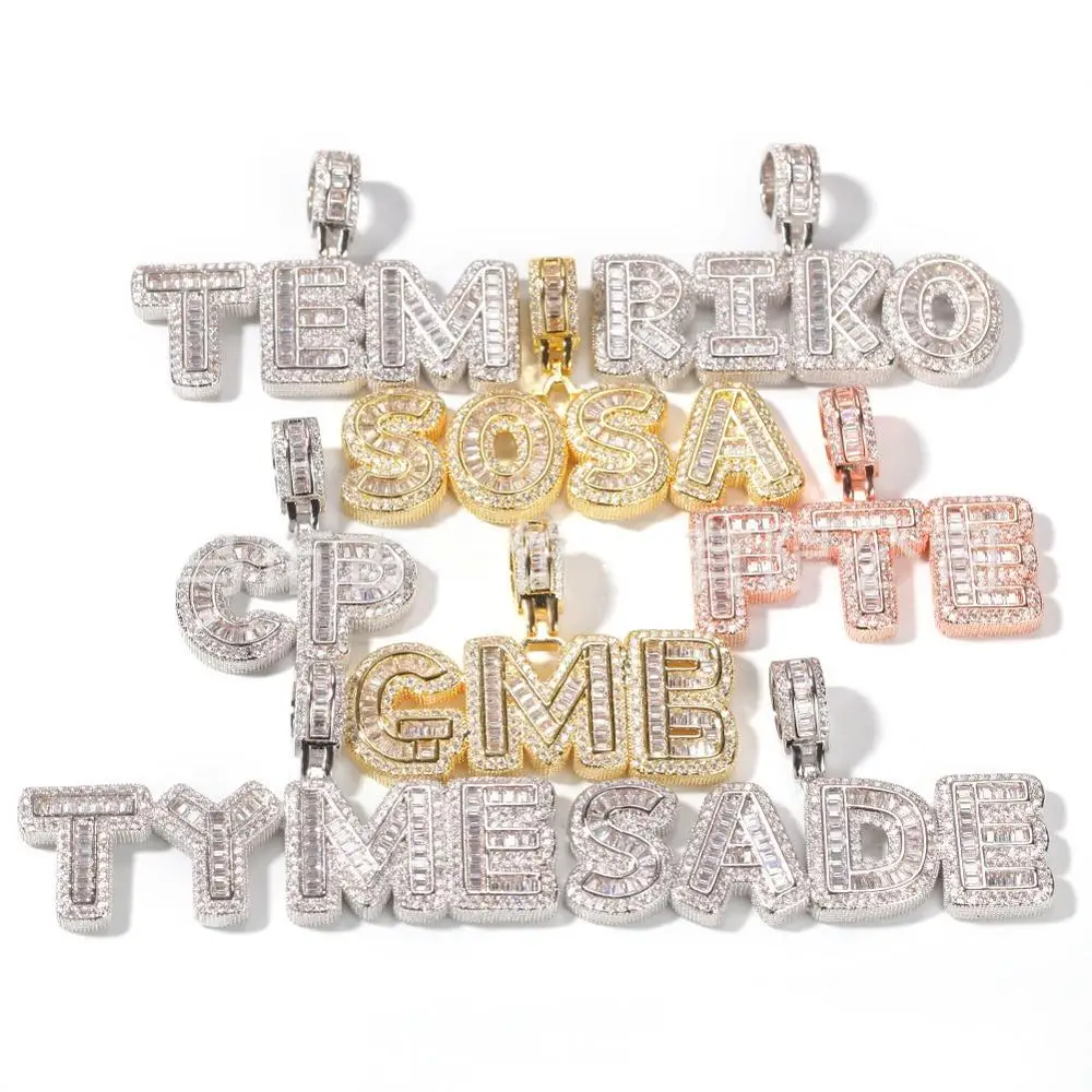 

Freewear Iced Out Word Custom Your Name Necklace Cubic ZIrconia Letters Pendant Full Iced Out For Men HipHop Jewelry Gift