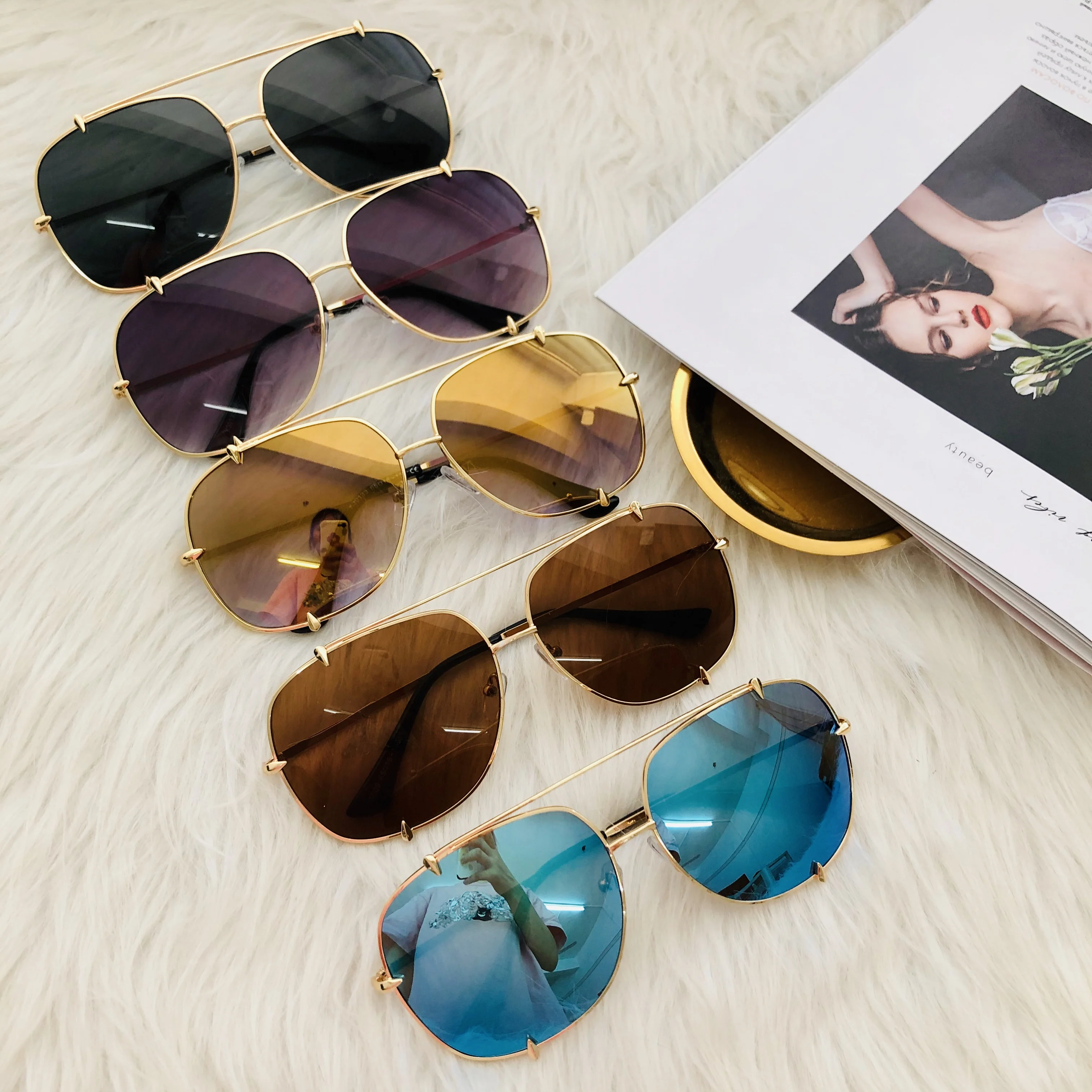 

Luxury Brand Designer Retro Pilot Sunglasses Men Driving High Quality Alloy Frame Steampunk Sun Glasses Male Trendy Eyewear