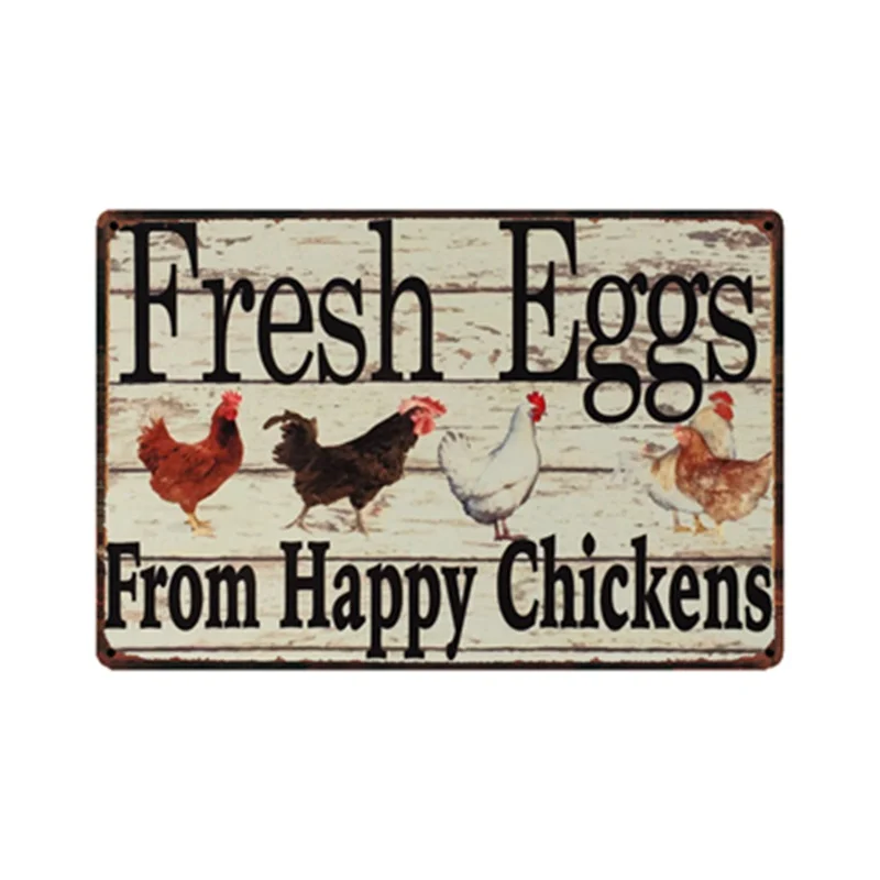 

[ Kelly66 ] Farm Fresh Eggs For Sale Chicken Vintage Metal Posters Market Decor Bar Wall Art Painting 20*30 CM Size y-1440