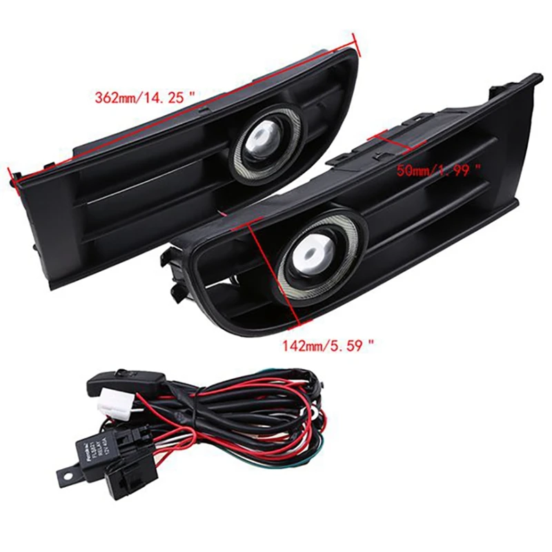 

Car Fog Light Grille White LED Angel Eyes with Wiring for POLO 2001-2004