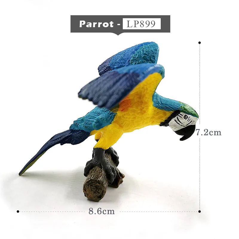 Parrot Имитация индейки птица курица ферма ПВХ Модель Животного Фигурка домашний декор миниатюрное украшение для сада в виде Феи современные аксессуары - Цвет: Parrot