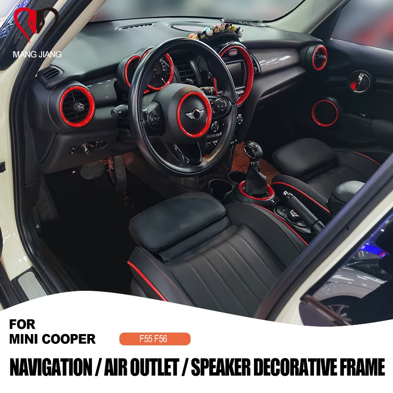 

Interior Decorative Air Outlet Speaker Navigation Frame Case Stickers Cover For Mini Cooper One F55 F56 Automotive Styling