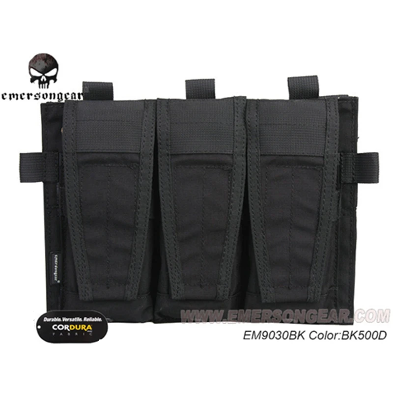BK Тактический тройной чехол emersongear для AVS со съемным клапаном M4 M16 AR15 5,56. 223 тактические Чехлы MOLLE Чехлы для страйкбола - Цвет: BK