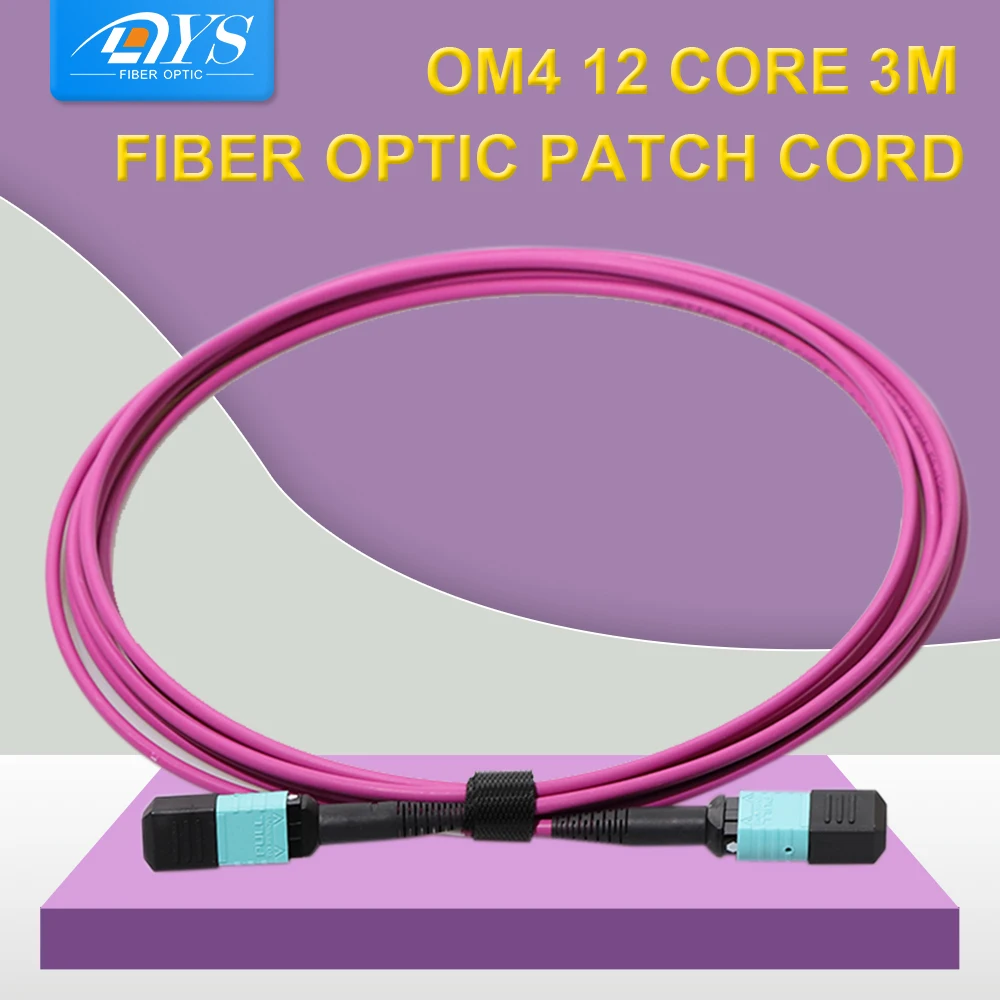 

Волоконно-оптический кабель OM4 MPO, 2 шт., 12 волокон, переходник MTP «Мама-мама», Elite, Type B, PVC / LSZH, 3,0 мм, 3 м