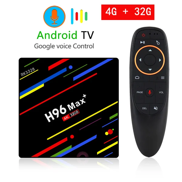 H96 MAX Plus Smart tv Box Android 9,0 4 Гб 64 Гб Rockchip RK3328 H.265 4K Youtube Netflix Google Play медиаплеер PK X96 MAX - Цвет: 4G 32G Voice control