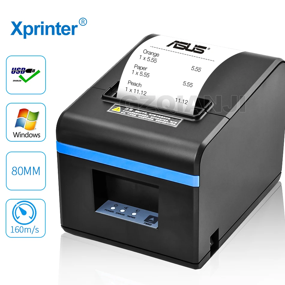 80 мм POS чековый принтер штрих кода автоматический резак кухонный Термальный Ethernet