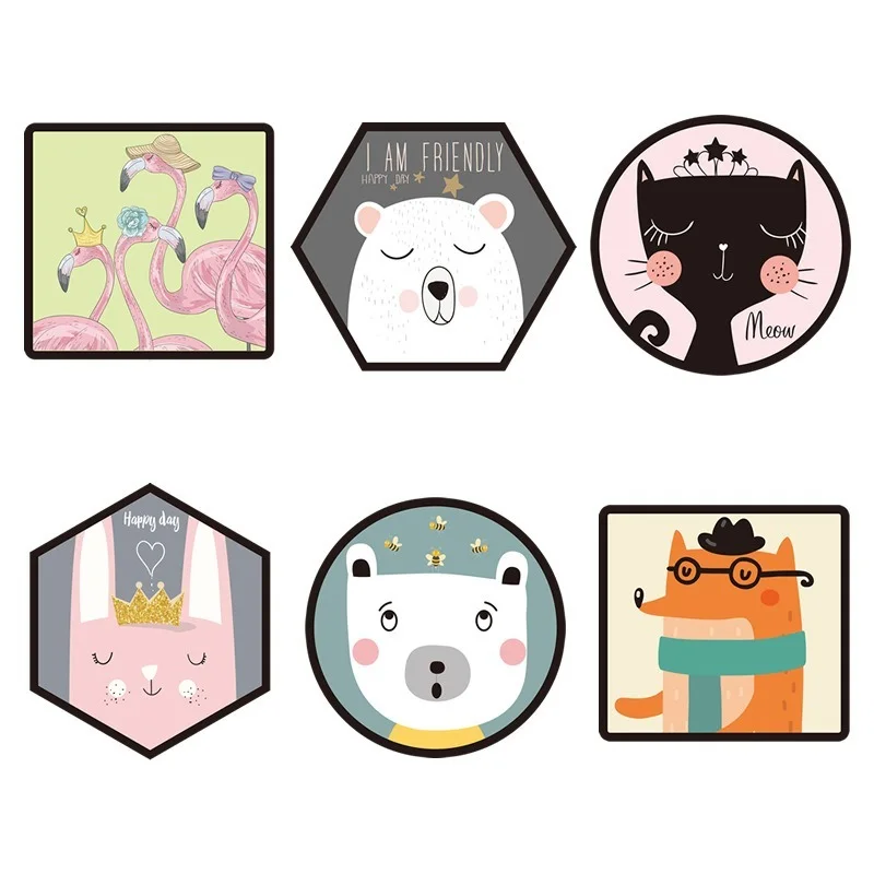 

Cartoon Animals Wall Stickers for Kids Rooms Decoration Living Room Bedroom Mural Sofa Backdrop Wall Decorative Painting