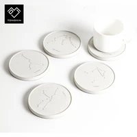 diatom earth coaster water absorbing coaster round constellation coaster ins jewelry simple and creative diatomite coaster