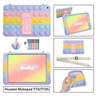 Радужный силиконовый чехол для Huawei Matepad T10, 9,7 дюйма, 2020 дюйма, ремешок для L09, T10S, 10,1 дюйма, 2020 дюйма, фотосессияW09, противоударный чехол с подставкой