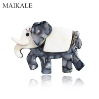 maikale new fashion acrylic elephant brooches for women big resin acetate animal brooch pins cute broche bag accessories gifts