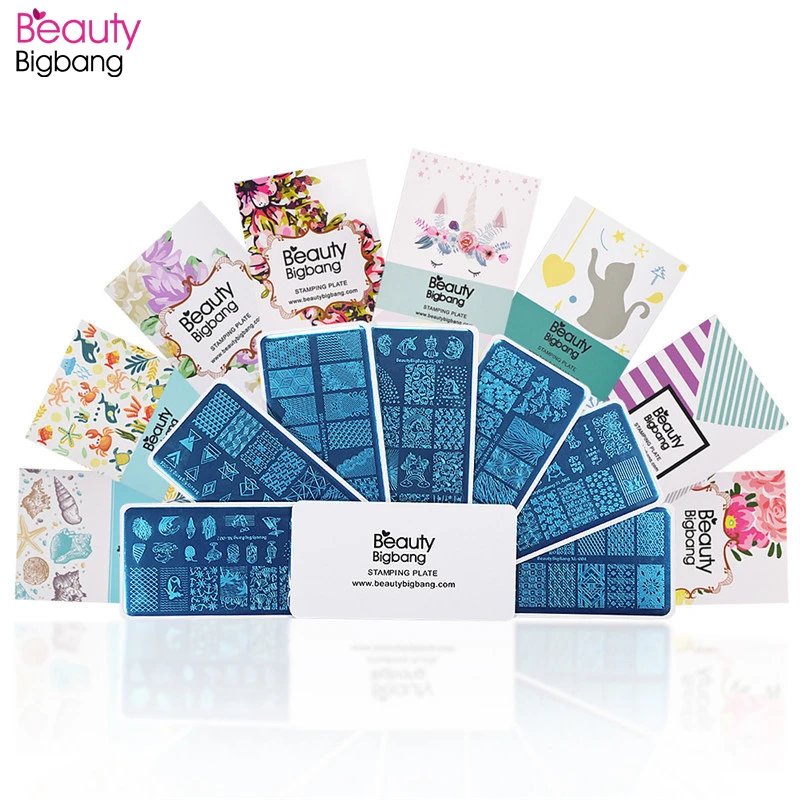 BeautyBigBang 9 шт./компл. цветок изображения Штамповка для ногтей с рисунком собачки и котика пластины для стемпинга ногтей трафарет для нейл-арта, шаблон стемпер для ногтей