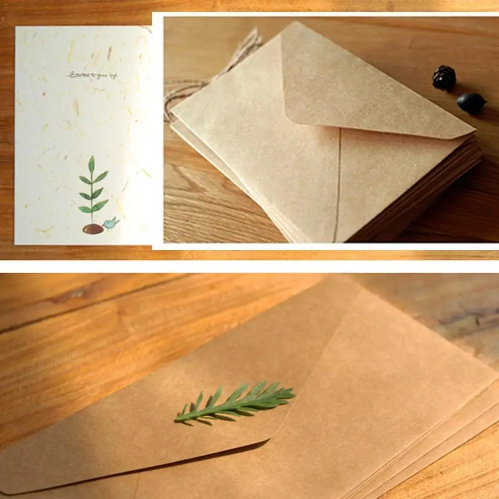 

100Pcs/set Classical Kraft Blank Mini Paper Window Gift Invitation Wedding Envelopes Envelope Gift Envelope V8R5