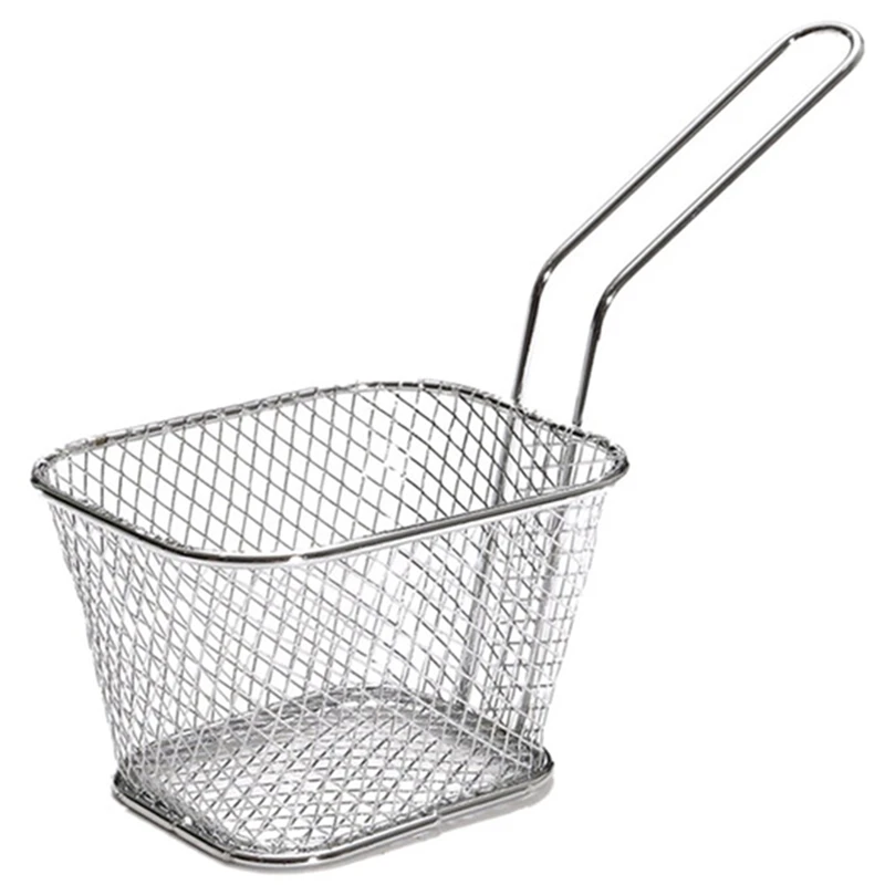 10Pcs Portable Stainless Steel Chip Mini Fry Basket Filter Fryer Kitchen Cooking Cook Colander French Fries |