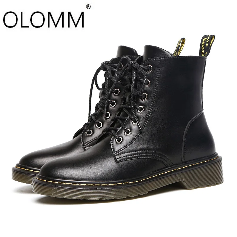 

Ботинки «Мартенс» 2019 Новый Дикий цвет моющиеся и черная обувь на толстой подошве ботинки в британском стиле зимние сапоги женские ботильон...