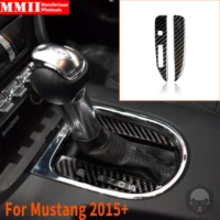 for ford mustang gt 2015 2020 carbon fiber central control automatic gear shift box panel decoration sticker styling accessories