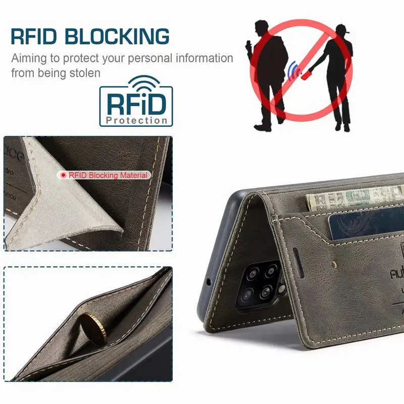 Флип-чехол для Samsung Galaxy A12 чехол Магнитный кожаный кошелек A53 A73 A54 A13 A14 A33 A52s