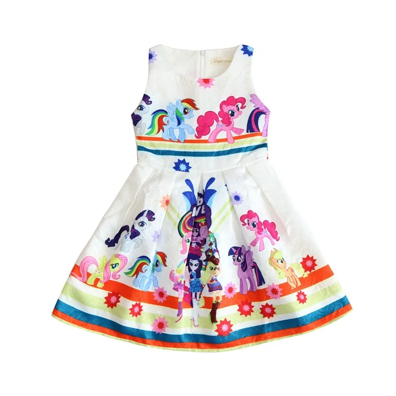 Новое летнее платье для маленьких девочек Детские платья с пони карнавальный