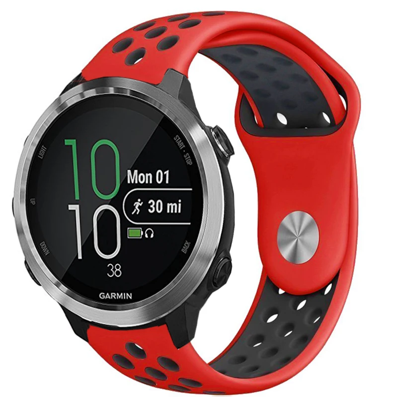 red black Цветной мягкий силиконовый ремешок для часов Garmin Forerunner 645 Vivoactive3 3 Vivomove HR Смарт-часы сменный Браслет - Цвет: red black