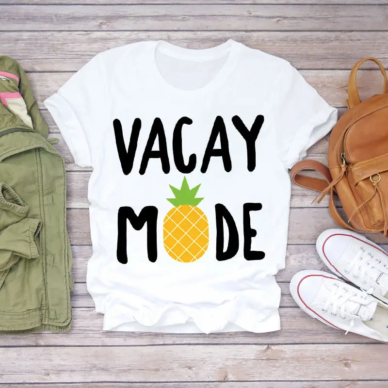 

Women 2020 Summer Pineapple Watercolor Fruit Cute Cartoon Lady T-shirts Top T Shirt Ladies Womens Graphic Female Tee T-Shirt