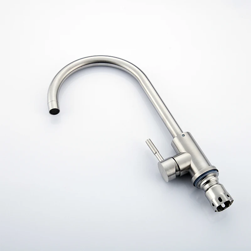Кухонный смеситель из нержавеющей стали матовый процесс Поворотный для раковины