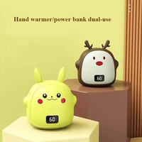 10000mah portable cute cartooon usb electric hand warmer power bank rechargeable electric warming treasure rapidly heating