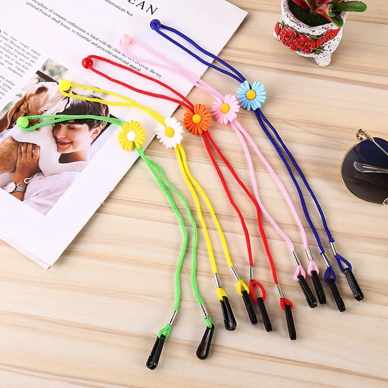 

5PCS Adjustable Face Mask Lanyard Handy Convenient Safety Mask Ear Holder Rope Child Mouth Cover Rope Colorful Cartoon Ribbons