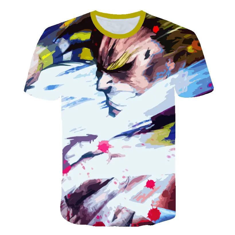 

2021 Summer T-shirt My Hero Academia Men's Short Sleeve Almighty 3D Printed Anime Short Sleeve Casual Top