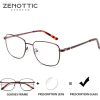 zenottic alloy square prescription glasses frame women men blue light photochromic eyewear optical myopia progressive eyeglasses