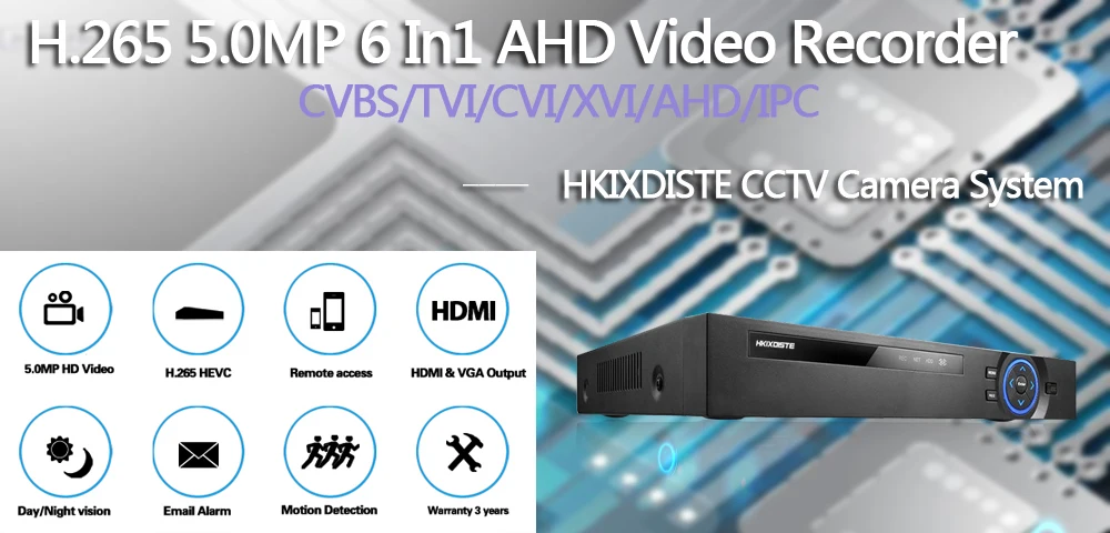 8-канальный AHD видео двухсторонний аудио рекордер H.265+ 5MP 4MP 1080P 8CH 6 в 1 гибридный видеорегистратор Wifi XVi TVi CVI IP NVR для CCTV AHD PTZ камера
