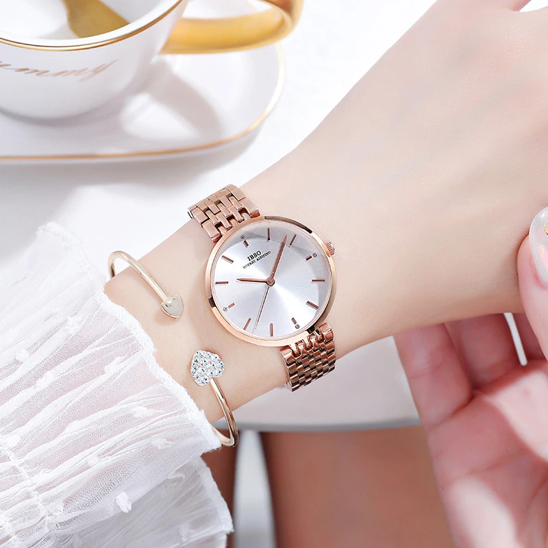 Top Brand Women Fashion Luxury Quartz Watch Round Clock Dial Rose Gold Watch Waterproof Stainless Steel Strap Wristwatch Gift enlarge