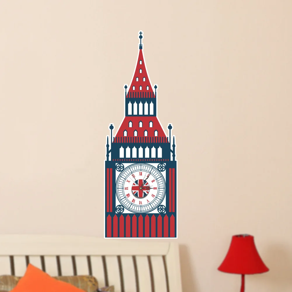 Creative 3d clock wall sticker living room bedroom student dormitory decoration digital | Дом и сад