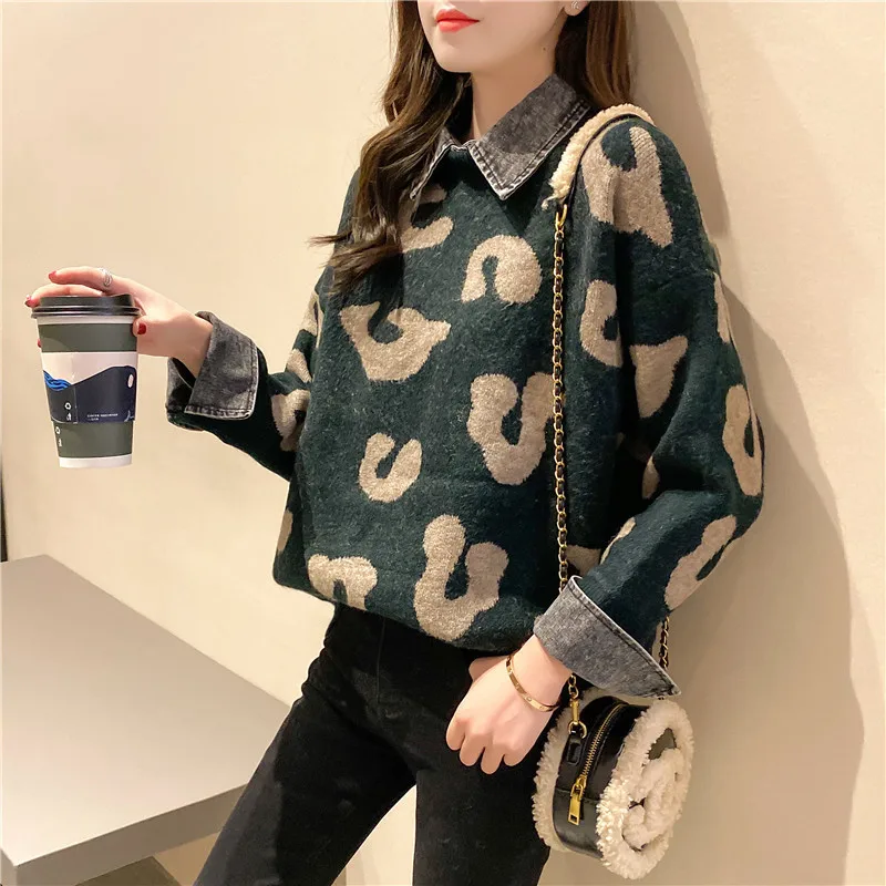

Autumn Winter Sweater Women Knitted Fashion Loose Casual 2020 Sweaters Solid Color Long Sleeve Plus Size Warm Ladies Pullover