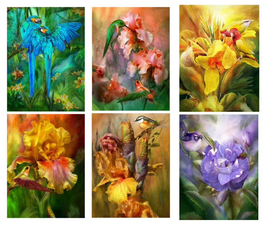 5D Сделай Сам Алмазная картина сорока птица цветок вышивка крестом домашний декор