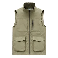 spring summer sleeveless vest men breathable waistcoat multipockets vest jacket men outdoor fishing photography vest travel 6xl