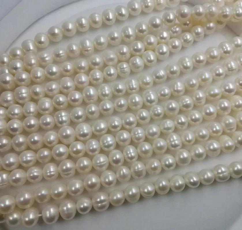 New wholesale 10 strands genuine freshwater pearl strings 7-8mm loose beads