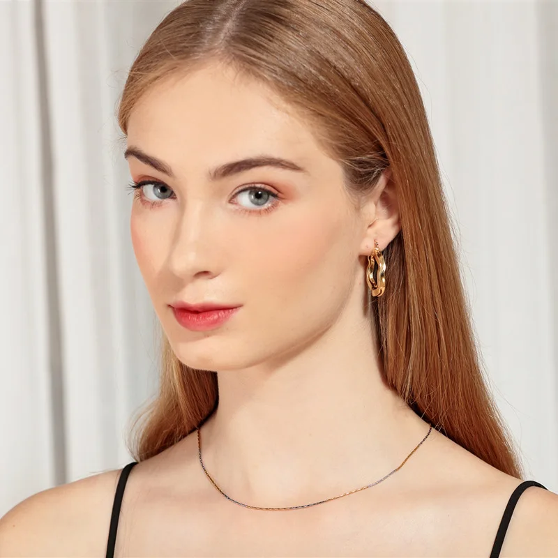 Модное ожерелье для женщин и мужчин BNK Золотая слюнятая цепь звеньевая модная