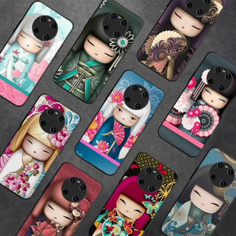 

Kawaii Japanese Kokeshi Doll Phone Case For Huawei Y 5 Y62019 Y52018 Y92019 Luxury funda case for 9prime2019