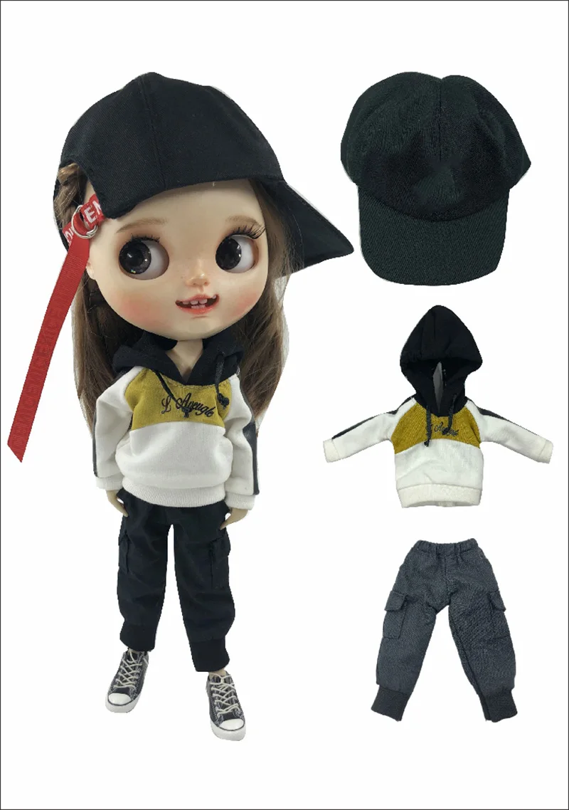 New Fashion Bllyth Doll Clothes Hoodie Hat or Overalls Pant for Accessories (fit Blyth ob24 azones 1/6 Dolls) | Игрушки и хобби