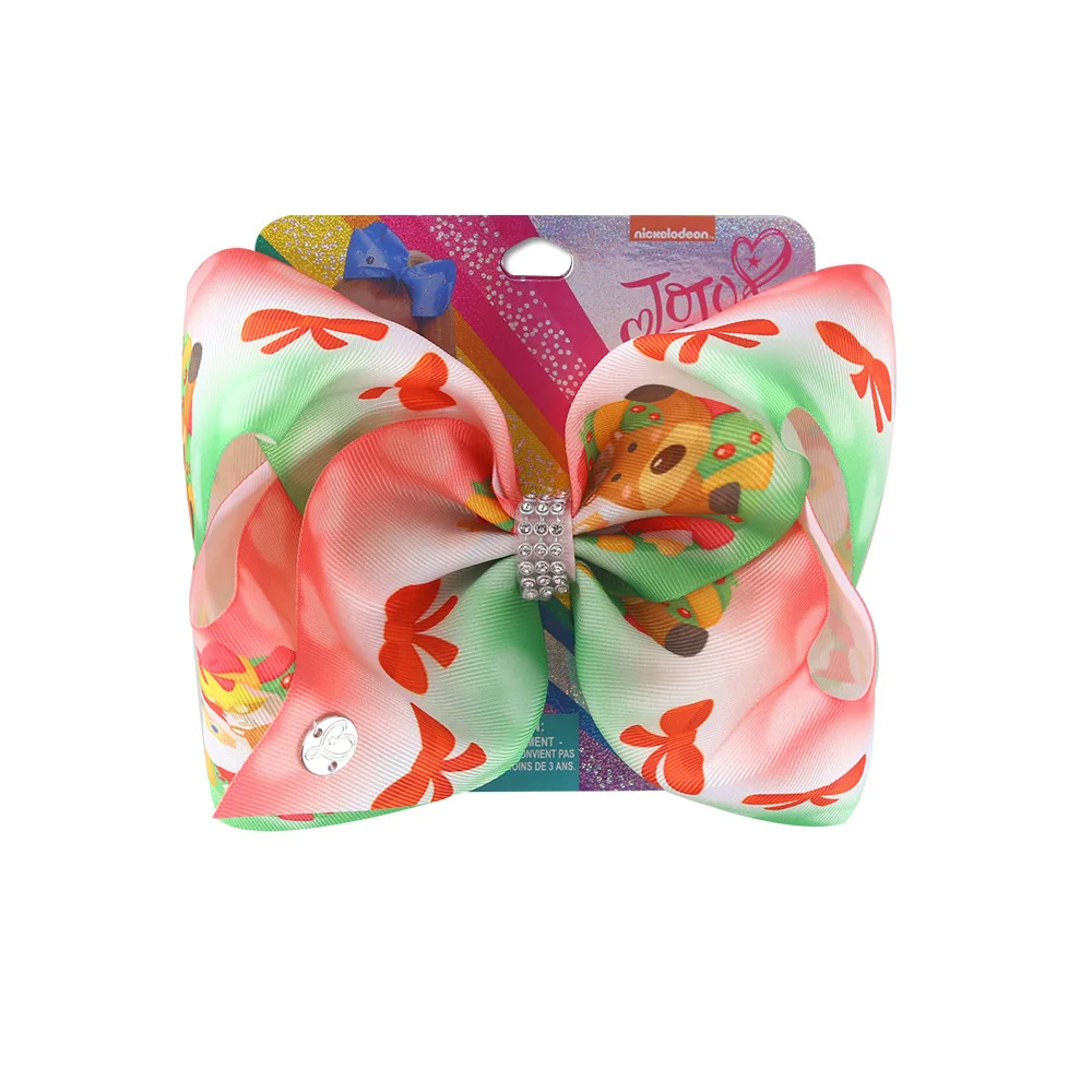 Новые банты для волос заколка Рождество 8 дюймов большой бант девочек Стразы