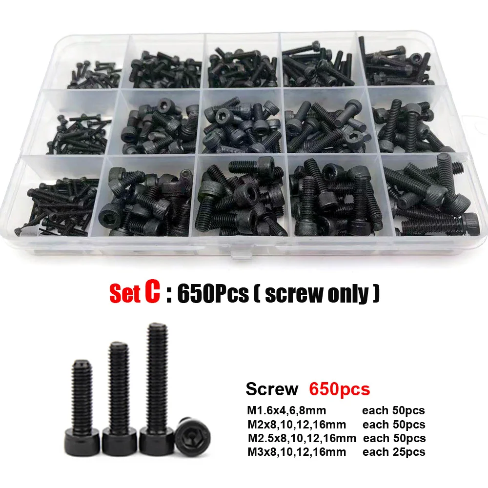 400/1060X M1.6 M2 M3 M4 M5 Black12.9 Класс Сталь Allen шестигранный Набор торцевых головок Кепки