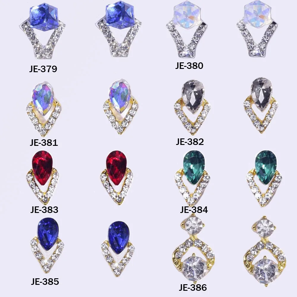 

10pcs Metal Glitter Rhinestone Irregular AB Crystal Diamond Lot Nail Art Decorations 3d Manicure UV Gel DIY New Alloy CJE380-386