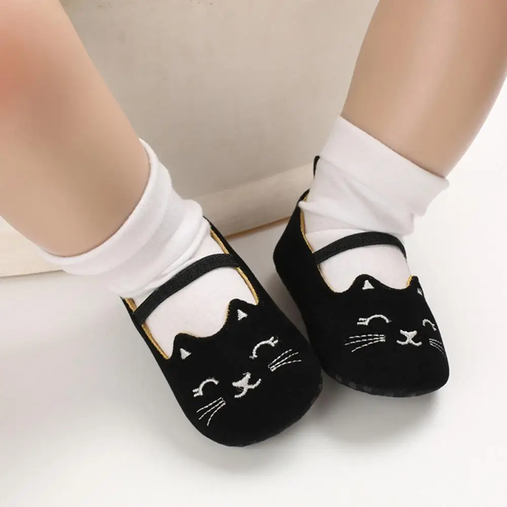 

Baby Girls Cute Cat Print Anti-Slip Princess Casual Toddler Soft Soled First Walkers