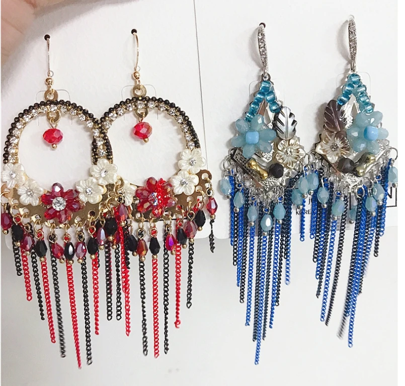 2019 ZA новые серьги-подвески с кристаллами сияющие золотые серебряные богемные