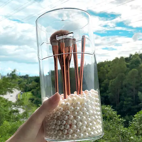 Туба для хранения акриловых пылезащитных кистей макияжа с крышкой косметический